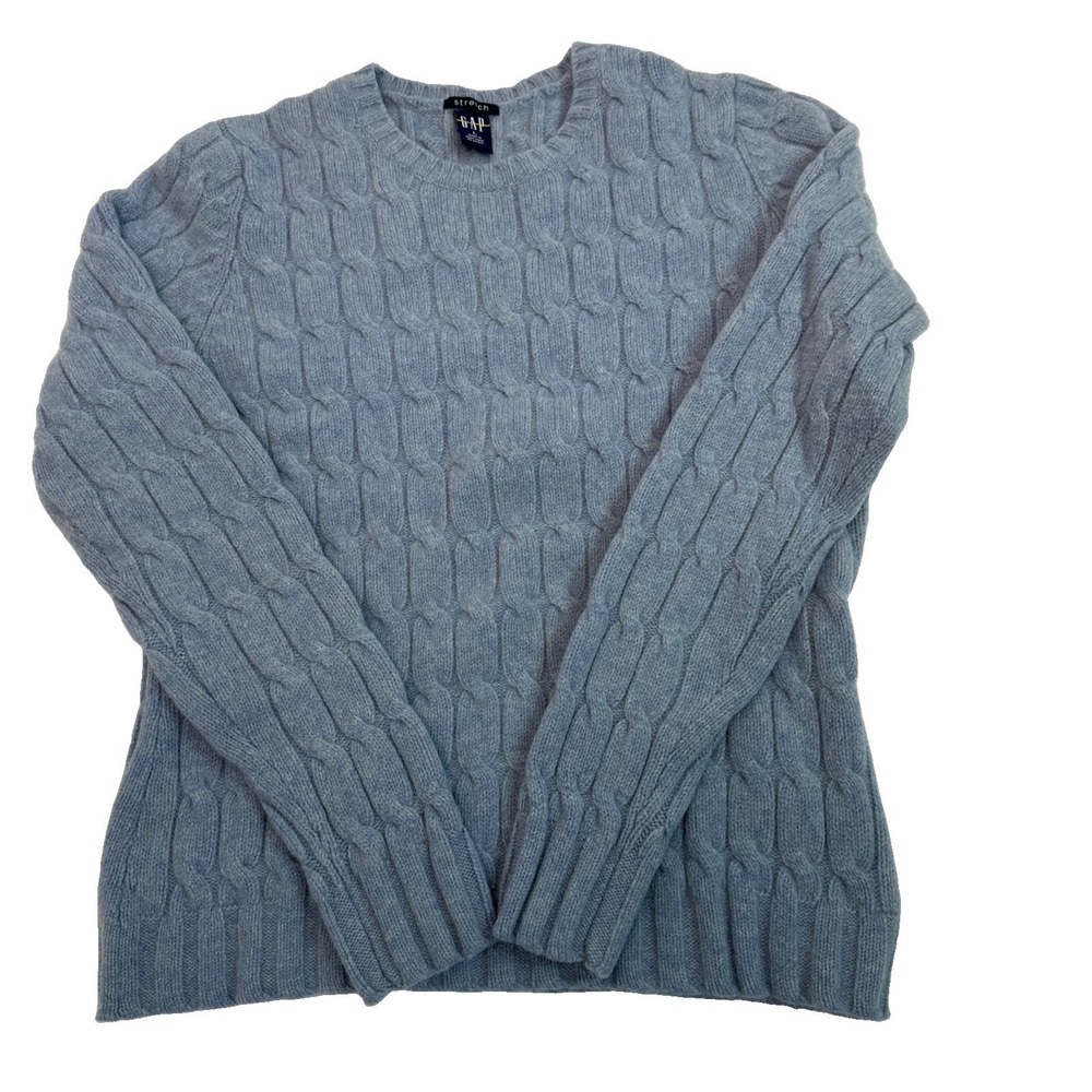 Gap Lambswool Women's Cable Knit Sweater Baby Blue Color Size Large VTG